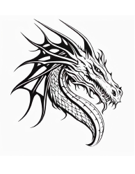 Document preview: Dragon Head Coloring Page