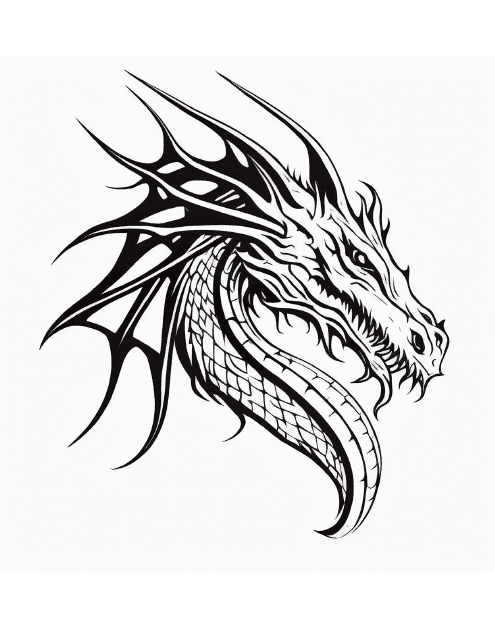Dragon Head Coloring Page - Free Printable Coloring Page