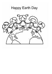 Document preview: Happy Earth Day Coloring Page