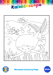 Document preview: Mermaid Underwater Coloring Page