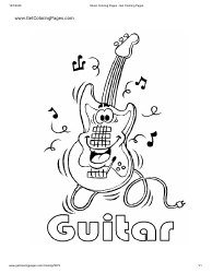 Document preview: Music Coloring Page - Electric Guitar