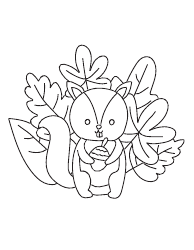 Document preview: Squirrel With a Nut Coloring Sheet