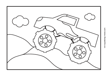 Document preview: Monster Truck Coloring Page