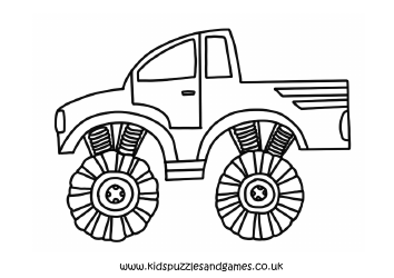 Document preview: Monster Truck Doodle Coloring Page