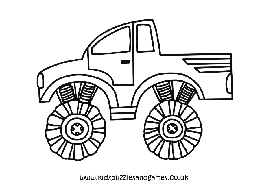 Monster Truck Doodle Coloring Page