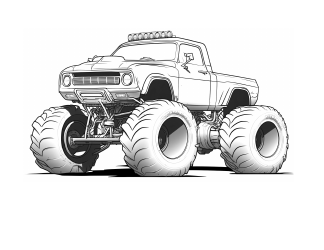 Document preview: Bigfoot Monster Truck Coloring Page