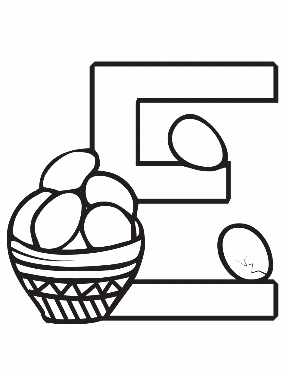 Alphabet Coloring Page - Egg