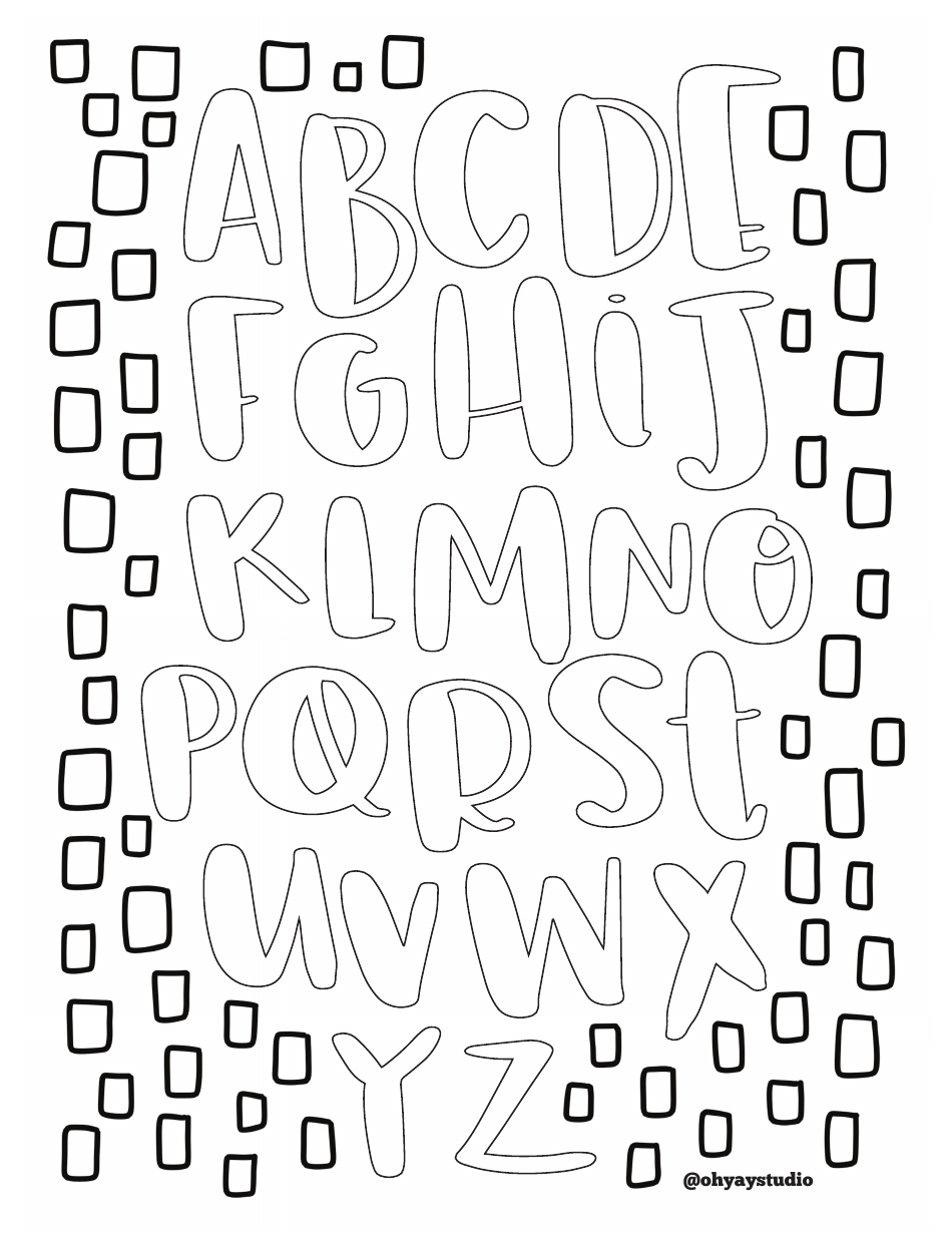 Alphabet Coloring Page - A fun and educational coloring sheet featuring the alphabet characters.