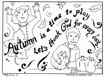 Document preview: Christian Coloring Page - Autumn