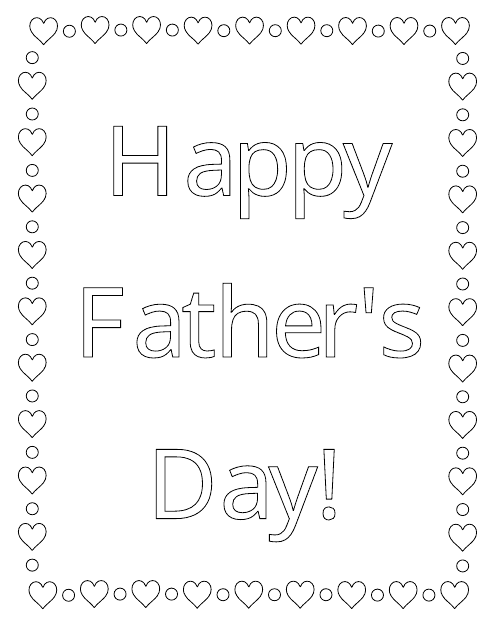 Happy Father's Day Coloring Page with Hearts