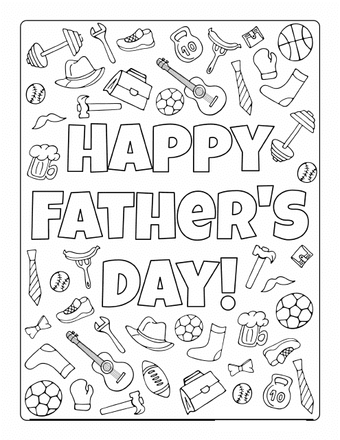 Father's Day Coloring Page - Hobbies