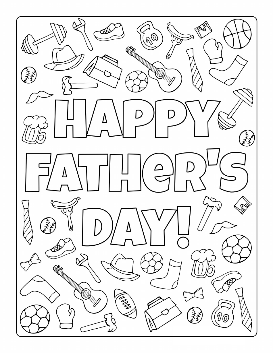 Father's Day Coloring Page - Hobbies
