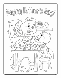 Document preview: Father's Day Coloring Page - Beavers