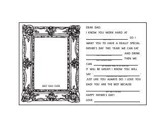 Happy Father&#039;s Day Card Coloring Page, Page 2