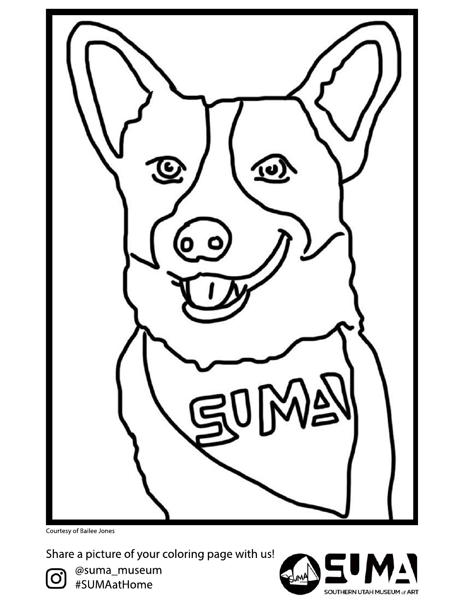 Dog Coloring Page - Suma Museum Document Preview