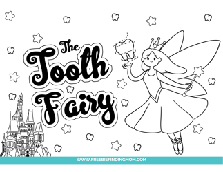 Document preview: The Tooth Fairy Coloring Page