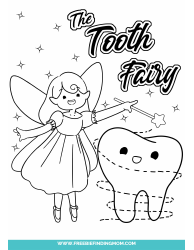 Document preview: Tooth Fairy Coloring Page