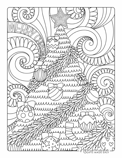 Christmas Tree Coloring Page - Patterns