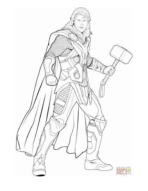 Marvel's Thor Coloring Page