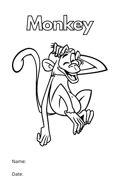 Monkey Coloring Sheet