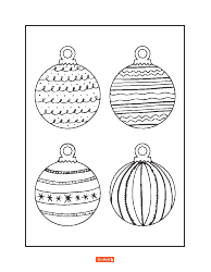 Document preview: Christmas Balls Coloring Page