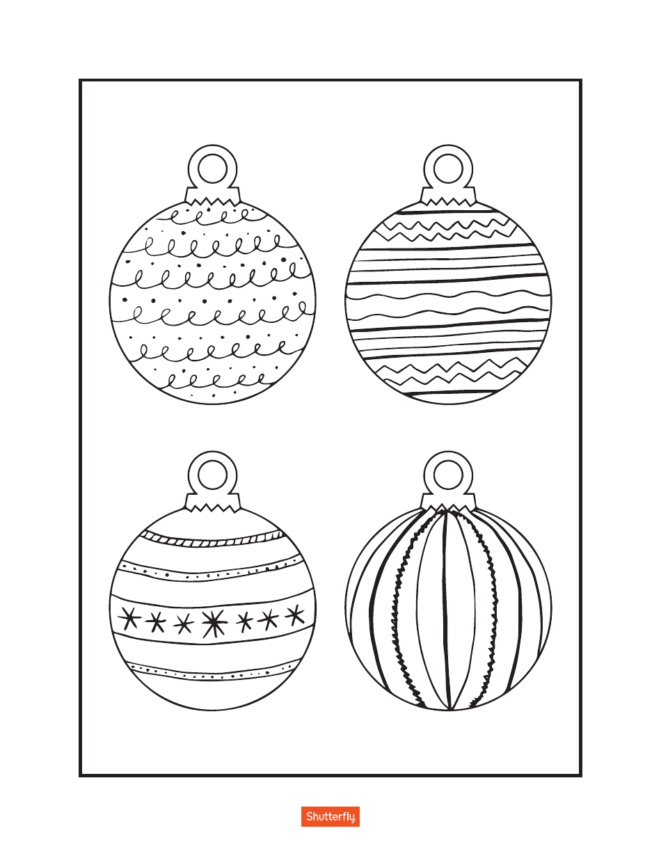 Christmas Balls Coloring Page Download Printable PDF