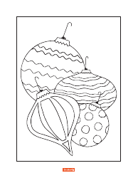 Document preview: Christmas Tree Decorations Coloring Page