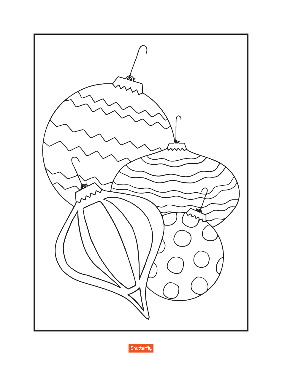 Christmas Tree Decorations Coloring Page Preview