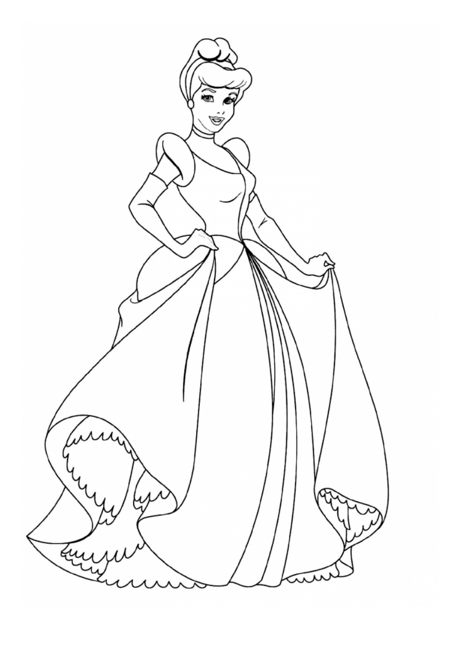 Disney Cinderella Coloring Page - Download and print Cinderella coloring page from TemplateRoller