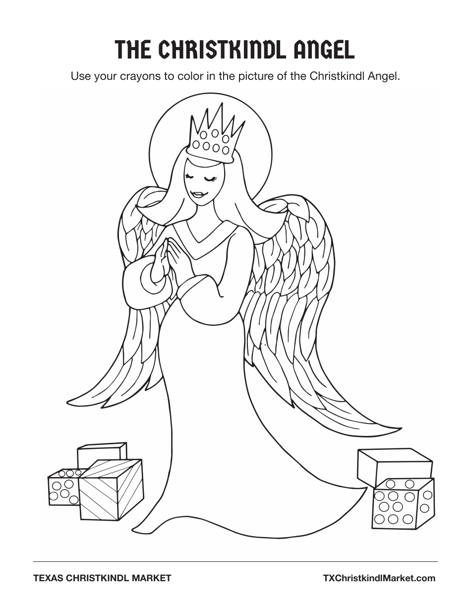 Christkindl Angel Coloring Page Preview