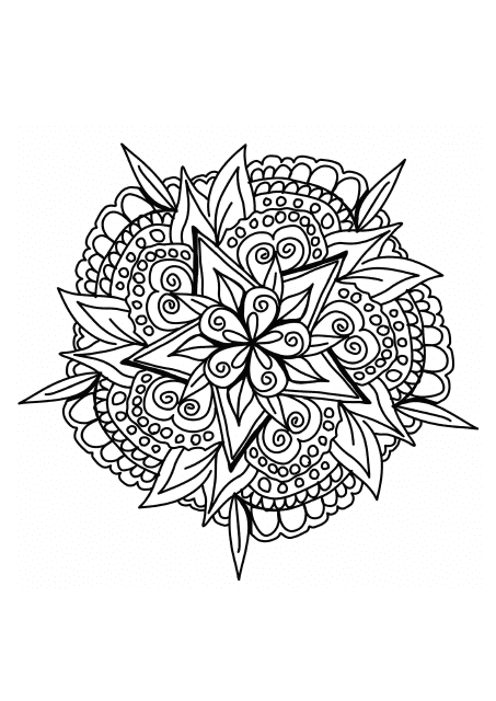 Floral Mandala Coloring Page Preview
