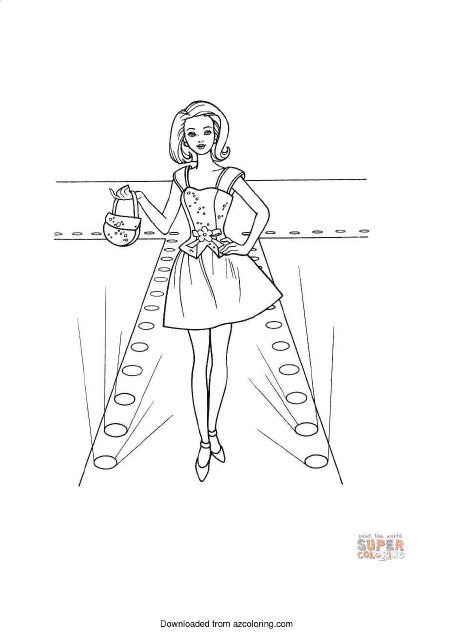 Fashion Model Coloring Page