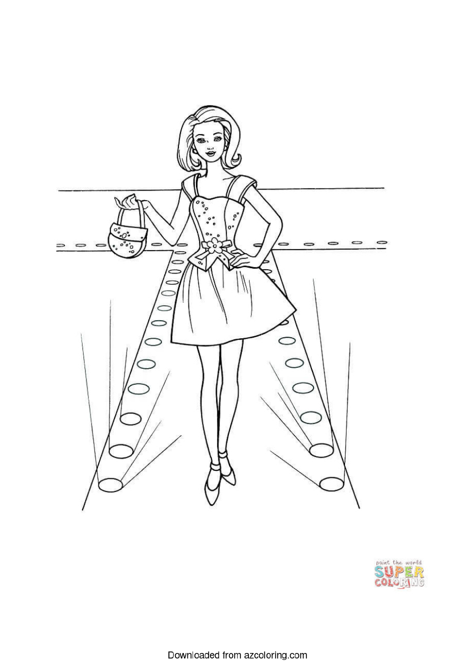 Fashion Model Coloring Page preview