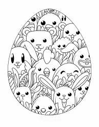 Document preview: Easter Egg With Animal Ornament Coloring Page