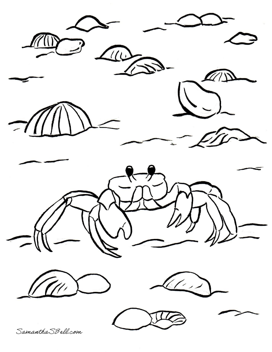 Ghost Crab Coloring Page - Fun and Free Printable for Kids