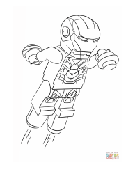 Document preview: Lego Iron Man Coloring Page