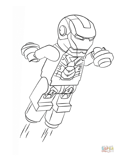 Lego Iron Man Coloring Page