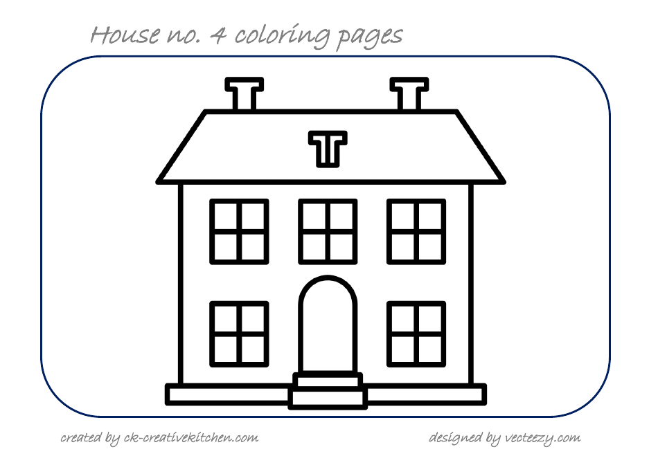 Two story house coloring page preview