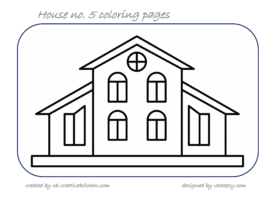 Victorian House Coloring Page - Printable Coloring Sheet for Kids and Adults