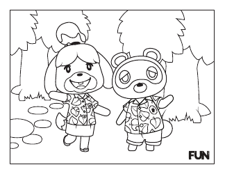 Document preview: Animal Crossing New Horizons Coloring Page