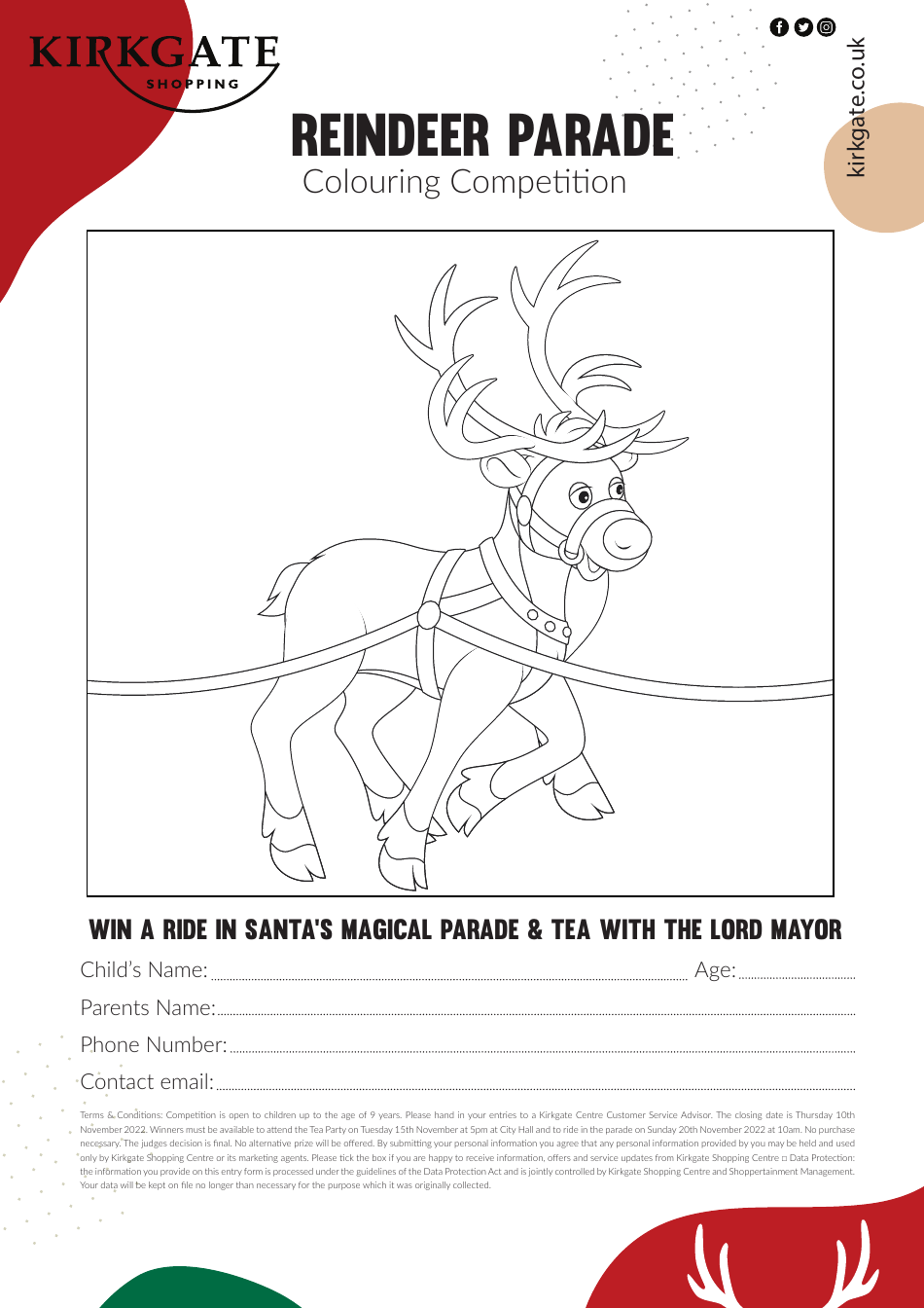 Reindeer Parade Coloring Page - Free Printable Coloring Sheet