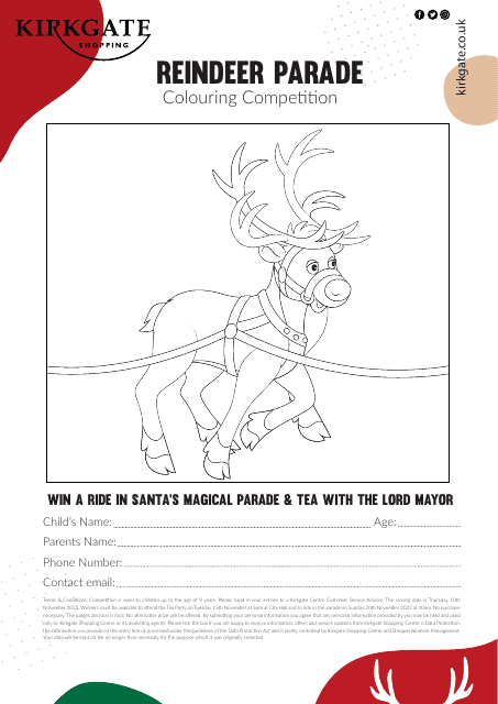 Reindeer Parade Coloring Page