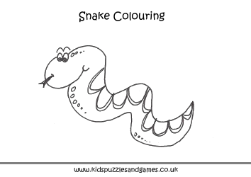 Document preview: Funny Snake Colouring Page