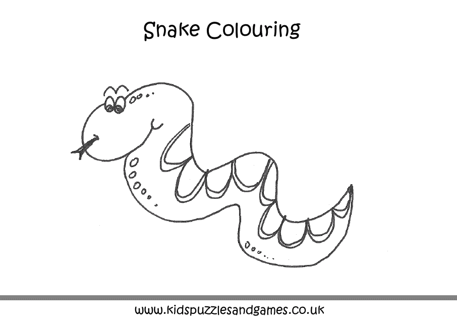 Funny Snake Colouring Page