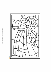 Document preview: Stained Glass Angel Coloring Page