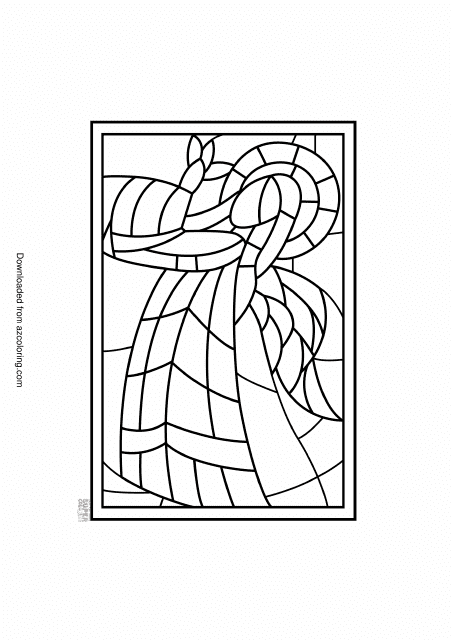 Stained Glass Angel Coloring Page