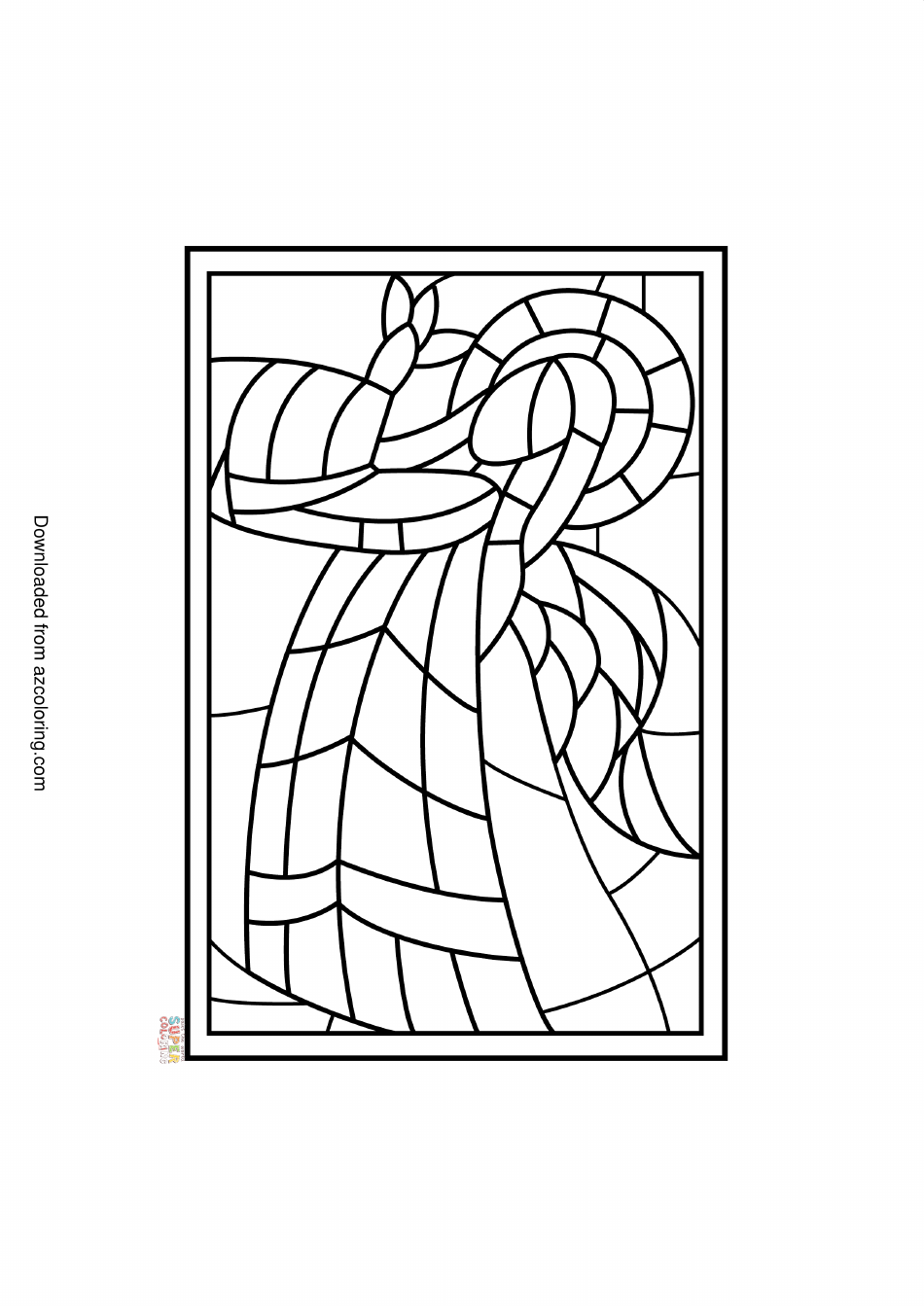 Stained Glass Angel Coloring Page Download Printable PDF | Templateroller