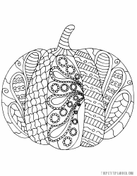 Document preview: Ornament Pumpkin Coloring Page