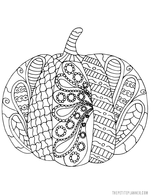 Ornament Pumpkin Coloring Page Download Printable PDF | Templateroller