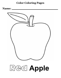 Document preview: Color Coloring Page - Red Apple